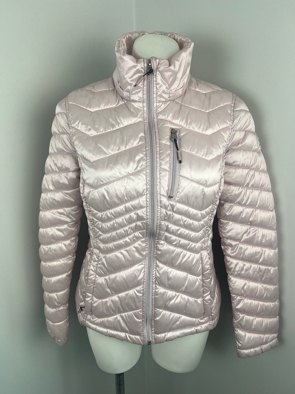 Nautica Light Pink Packable Water Resistant Puffer Coat Medium